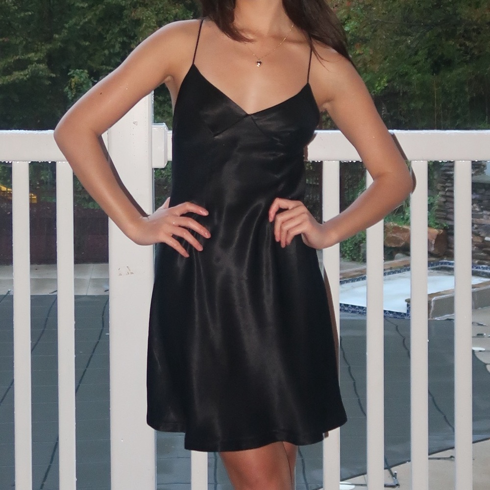 Meshki black mini dress backless